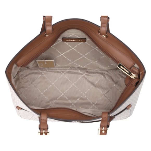 Michael Kors Jet Set Travel Medium Double Pocket Tote Vegan Leather Vanilla MK - Picture 9 of 9